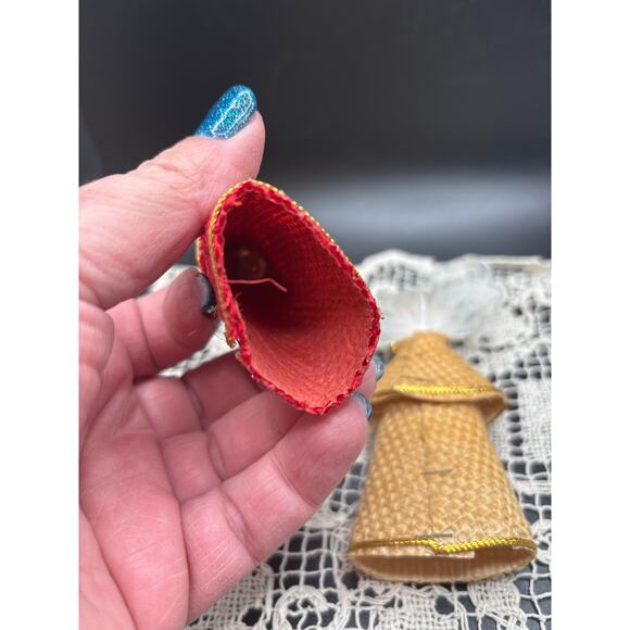 Vintage Burlap Angel Ornaments Set of Two Paper Cone Angels Retro Holiday Decor - Picture 7 of 7